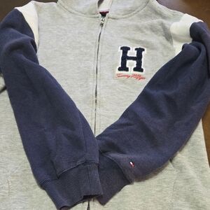 Tommy Hilfiger Grey, Navy & White Zip-Up Hoodie